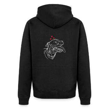 American Staffordshire Bull Terrier Staffy Dog - Unisex Premium Organic Zip Hoodie - black - Back - Nico (187cm)