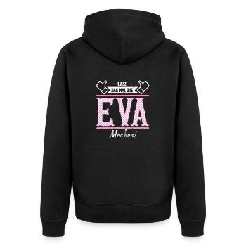 Eva Geschenkidee Geschenk Geburtstag - Unisex Premium Bio Zip Hoodie - Schwarz - Hinten - Nico (187cm)
