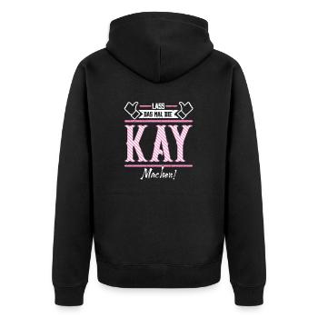 Kay Geschenkidee Geschenk Geburtstag - Unisex Premium Bio Zip Hoodie - Schwarz - Hinten - Nico (187cm)