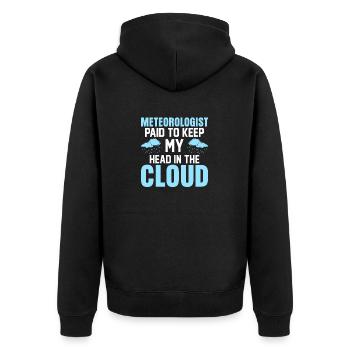 Meteorologist Paid To Keep My Head In The Cloud We - Unisex Premium Organic Zip Hoodie - black - Back - Nico (187cm)