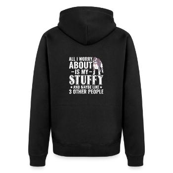 American Staffordshire Bull Terrier Staffy Dog - Unisex Premium Organic Zip Hoodie - black - Back - Nico (187cm)