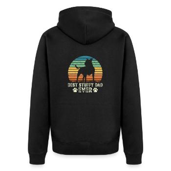 American Staffordshire Bull Terrier Staffy Dog - Unisex Premium Organic Zip Hoodie - black - Back - Nico (187cm)