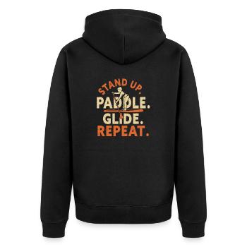 SUP Paddle Board Paddleboarding - Unisex Premium Bio Zip Hoodie - Schwarz - Hinten - Nico (187cm)