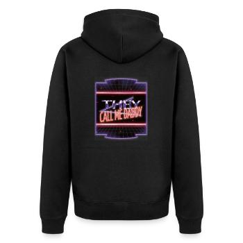 blague enfants humour meilleure déclaration blagues geek - Veste à capuche bio Premium Unisexe - noir - Dos - Nico (187cm)