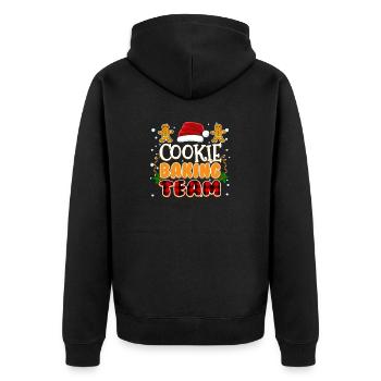 Cookie Baking Team Cute Christmas Family Matching - Unisex Premium Organic Zip Hoodie - black - Back - Nico (187cm)