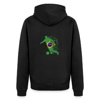 Équipe nationale du Brésil Coupe du monde - Veste à capuche bio Premium Unisexe - noir - Dos - Nico (187cm)