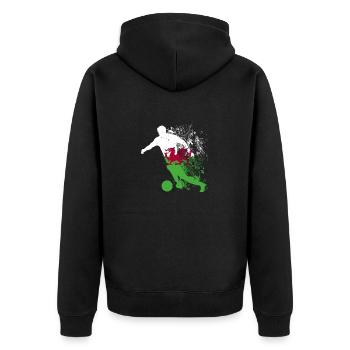 Coupe du monde de l’équipe nationale du Pays de Galles - Veste à capuche bio Premium Unisexe - noir - Dos - Nico (187cm)