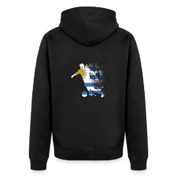 Coupe du monde de l’équipe nationale d’Uruguay - Veste à capuche bio Premium Unisexe - noir - Dos - Nico (187cm)