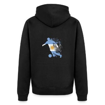 Équipe nationale d’Argentine Coupe du monde - Veste à capuche bio Premium Unisexe - noir - Dos - Nico (187cm)