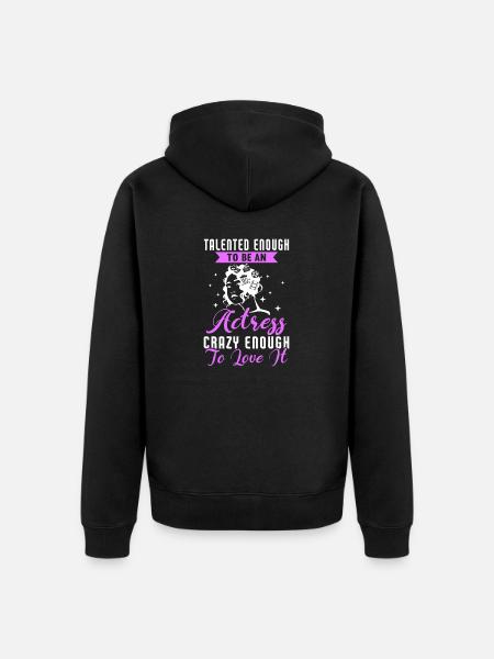 Aktorka Dramat Broadway Musical Theater - Ekologiczna rozpinana bluza z kapturem Premium unisex - czarny