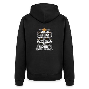 Architect T funny saying motif architect - Unisex Premium Organic Zip Hoodie - black - Back - Nico (187cm)