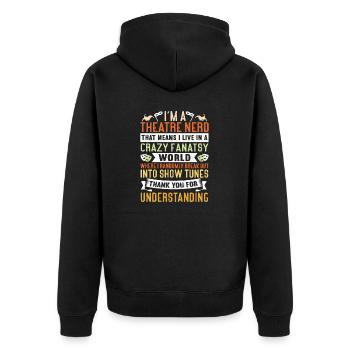 Schauspielerin Drama Broadway Musical Theater - Unisex Premium Bio Zip Hoodie - Schwarz - Hinten - Nico (187cm)