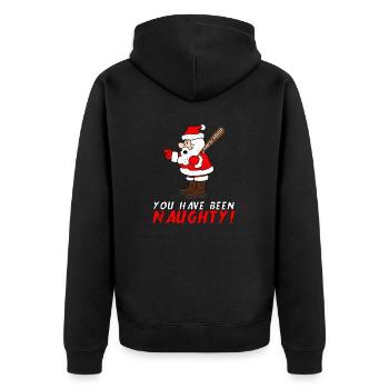 You Have Been Naughty Funny Santa Claus - Unisex Premium Organic Zip Hoodie - black - Back - Nico (187cm)