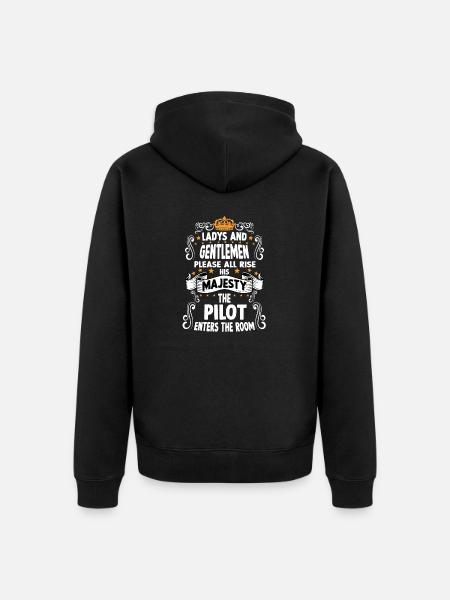 Pilot T funny saying pilots - Unisex Premium Organic Zip Hoodie - black