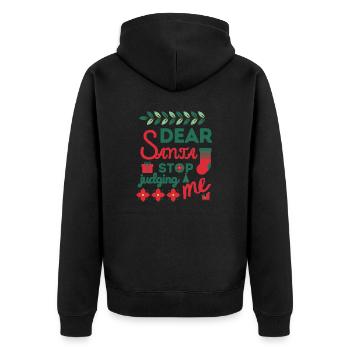 Citations de Noël mignonnes - Cher Père Noël Dont Judging Me - Veste à capuche bio Premium Unisexe - noir - Dos - Nico (187cm)