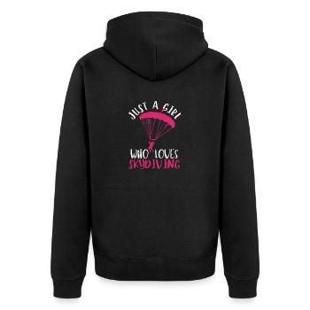Skydiving Lover Girls Just A Girl Who - Veste à capuche bio Premium Unisexe - noir - Dos - Nico (187cm)