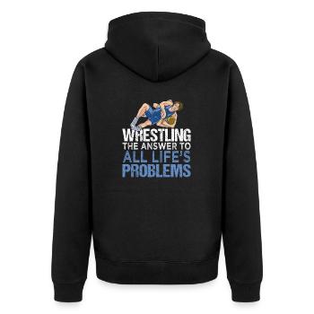 Lutte Lutte Cadeau de lutteur lutteur - Veste à capuche bio Premium Unisexe - noir - Dos - Nico (187cm)