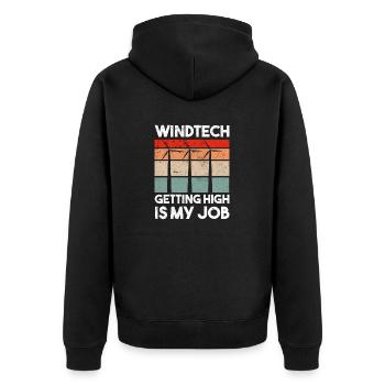 Wind turbine technician wind farm wind power - Unisex Premium Organic Zip Hoodie - black - Back - Nico (187cm)