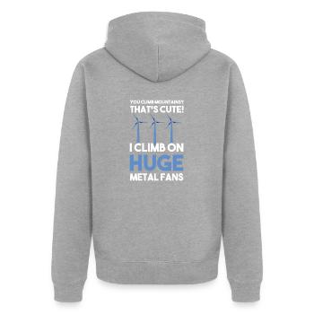 Windturbinentechniker Windpark Windkraft - Unisex Premium Bio Zip Hoodie - Grau meliert - Hinten - Nico (187cm)
