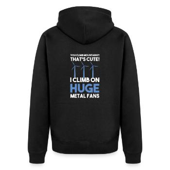 Wind turbine technician wind farm wind power - Unisex Premium Organic Zip Hoodie - black - Back - Nico (187cm)