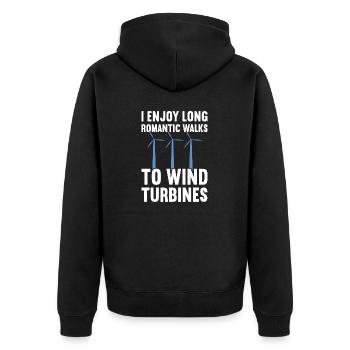 Wind turbine technician wind farm wind power - Unisex Premium Organic Zip Hoodie - black - Back - Nico (187cm)