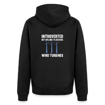 Wind turbine technician wind farm wind power - Unisex Premium Organic Zip Hoodie - black - Back - Nico (187cm)