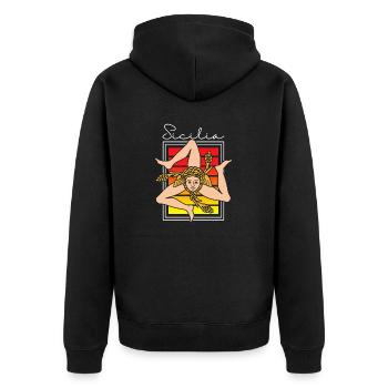 Sicile drapeau Sicile Palerme Italie - Veste à capuche bio Premium Unisexe - noir - Dos - Nico (187cm)