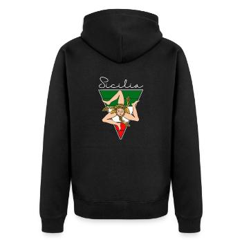 Sicile drapeau Sicile Palerme Italie - Veste à capuche bio Premium Unisexe - noir - Dos - Nico (187cm)