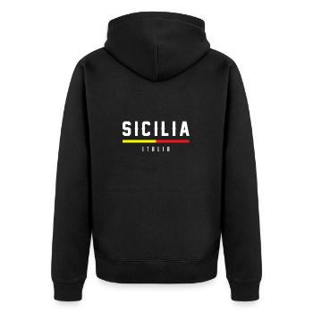 Sicile drapeau Sicile Palerme Italie - Veste à capuche bio Premium Unisexe - noir - Dos - Nico (187cm)