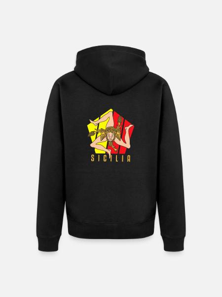 Sicily flag Sicily Palermo Italy - Unisex Premium Organic Zip Hoodie - black