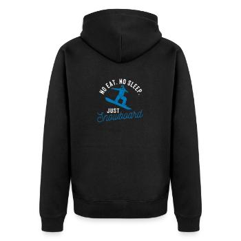 Pas de sommeil Ne pas manger dormir Répéter Juste Snowboard Sports d’hiver - Veste à capuche bio Premium Unisexe - noir - Dos - Nico (187cm)