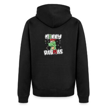 Dabbing Dino Dab Christmas - Unisex Premium Organic Zip Hoodie - black - Back - Nico (187cm)