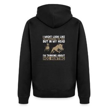 Chasse au sanglier chasseur sanglier - Veste à capuche bio Premium Unisexe - noir - Dos - Nico (187cm)