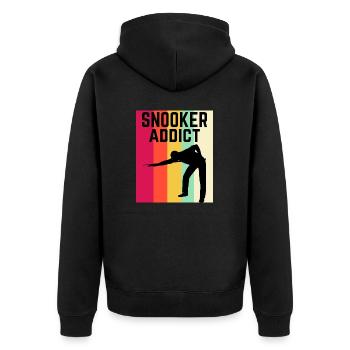 Snooker Addict Snooker Fan Colourful Snooker Lover - Unisex Premium Organic Zip Hoodie - black - Back - Nico (187cm)
