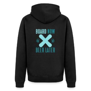 planche maintenant bière plus tard Snowboard - Veste à capuche bio Premium Unisexe - noir - Dos - Nico (187cm)