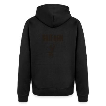 Skifoan - Unisex Premium Bio Zip Hoodie - Schwarz - Hinten - Nico (187cm)