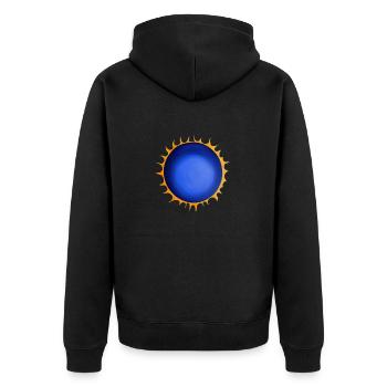 Sun Summer Watercolor Nature Beach Sky 02 - Unisex Premium Organic Zip Hoodie - black - Back - Nico (187cm)