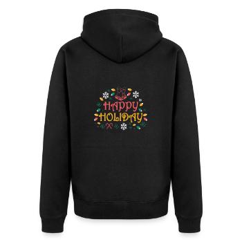Frohe Feiertage - Unisex Premium Bio Zip Hoodie - Schwarz - Hinten - Nico (187cm)