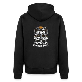 Doctor T funny saying motif doctor - Unisex Premium Organic Zip Hoodie - black - Back - Nico (187cm)