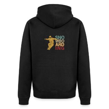 Snowboard Boarder Sports d’hiver Vacances Snowboard - Veste à capuche bio Premium Unisexe - noir - Dos - Nico (187cm)