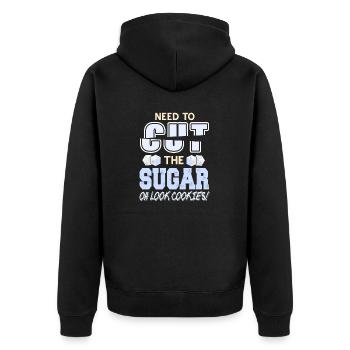 Besoin de couper le sucre Oh regardez les biscuits! Rétro Drôle - Veste à capuche bio Premium Unisexe - noir - Dos - Nico (187cm)
