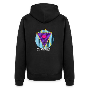 La vie à son meilleur Rétro Wine Lover Vapor Wave - Veste à capuche bio Premium Unisexe - noir - Dos - Nico (187cm)