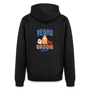 Vegas Groom Squad Retro Vegas Wedding T-Shirt - Unisex Premium Organic Zip Hoodie - black - Back - Nico (187cm)