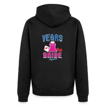 Vegas Bride Squad Retro Vegas Wedding T-Shirt - Unisex Premium Organic Zip Hoodie - black - Back - Nico (187cm)