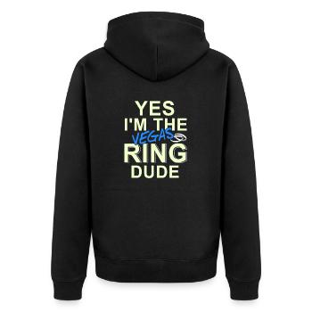 Yes I'm The Vegas Ring Dude Funny Vegas Wedding - Unisex Premium Organic Zip Hoodie - black - Back - Nico (187cm)