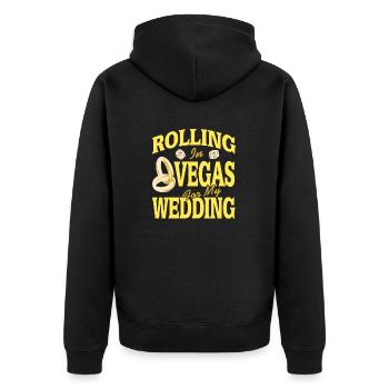 Rolling In Vegas For My Wedding Funny Retro - Unisex Premium Organic Zip Hoodie - black - Back - Nico (187cm)