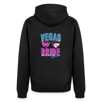 Cute Retro Vegas Bride Squad Vegas Wedding T-Shirt - Unisex Premium Organic Zip Hoodie - black - Back - Nico (187cm)