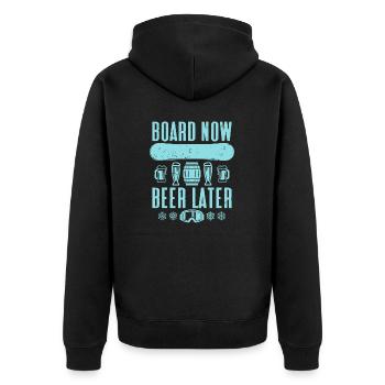 planche maintenant bière plus tard Snowboard - Veste à capuche bio Premium Unisexe - noir - Dos - Nico (187cm)