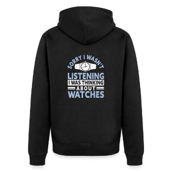 Watch Collector Watch Watchmaker - Unisex Premium Organic Zip Hoodie - black - Back - Nico (187cm)