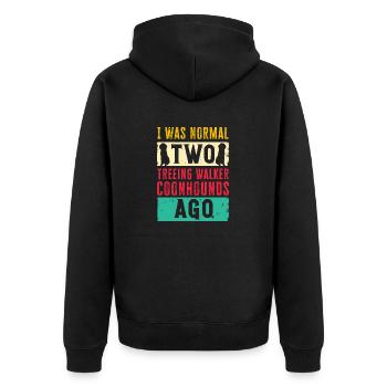 Treeing Walker Coonhound - Unisex Premium Organic Zip Hoodie - black - Back - Nico (187cm)